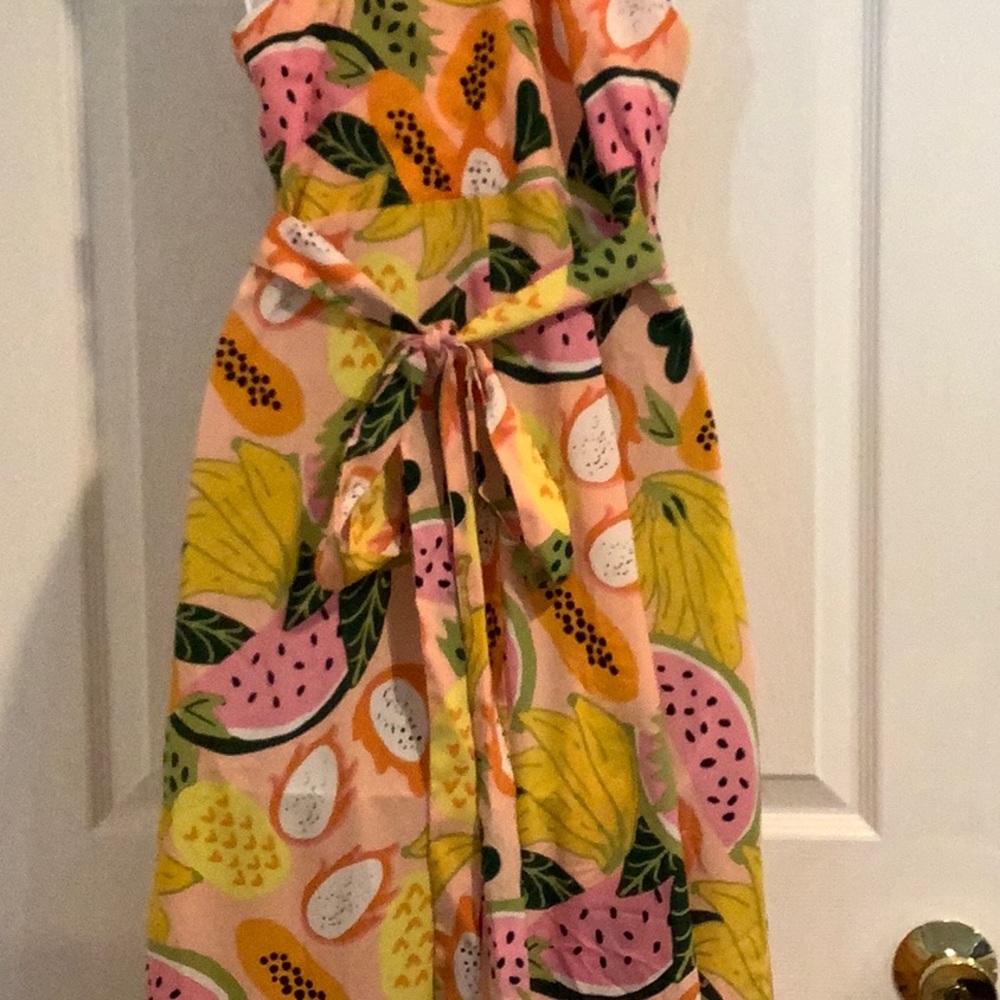 HUTCH Women’s Floral/Fruit Print Euro Summer Kentucky Derby Sexy Wrap Dress M - Picture 4 of 11